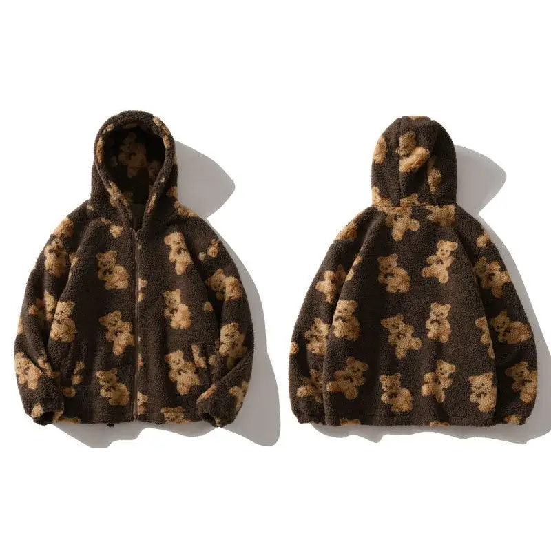 Vestes capuche Peluche Polaire