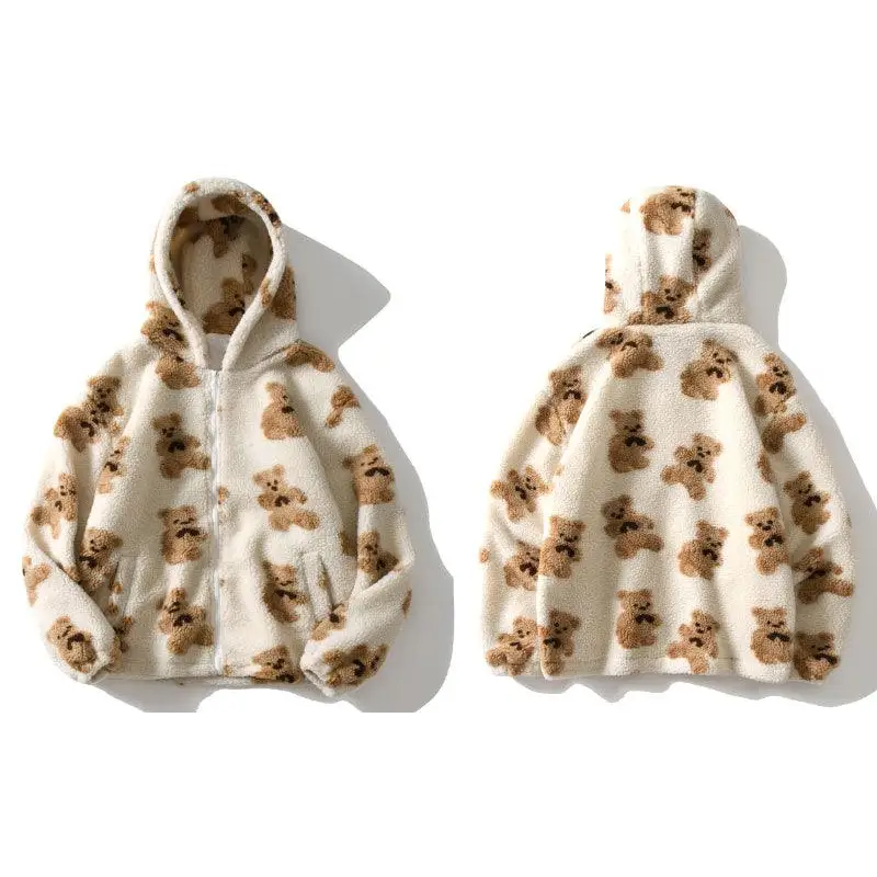 Vestes capuche Peluche Polaire